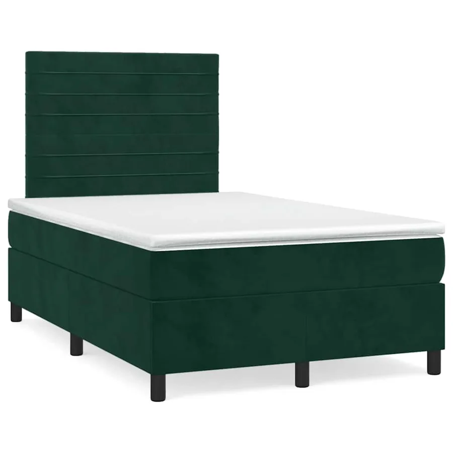 Sommier à lattes de lit et matelas Vert foncé 120x200cm Velours - 2