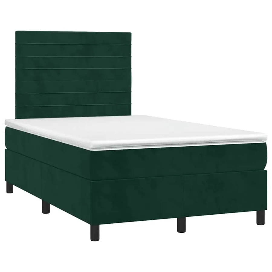Sommier à lattes de lit et matelas Vert foncé 120x200cm Velours - 3