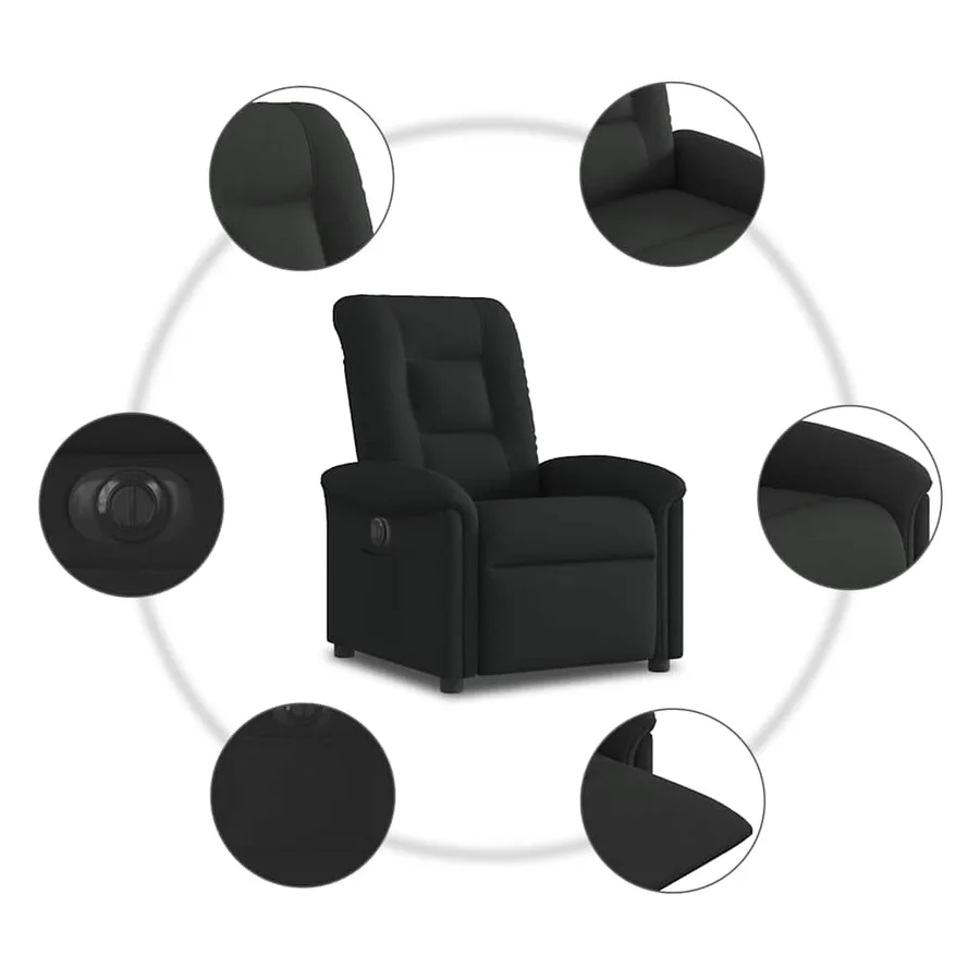Fauteuil inclinable électrique Noir Tissu - 10