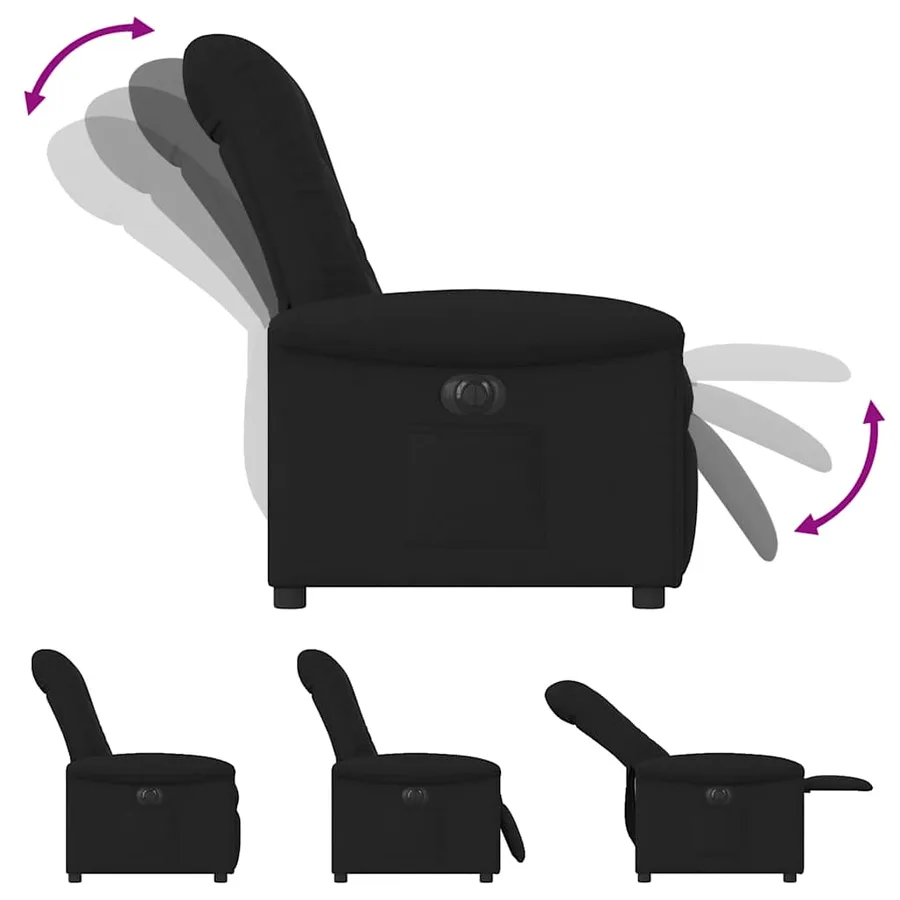 Fauteuil inclinable électrique Noir Tissu - 8