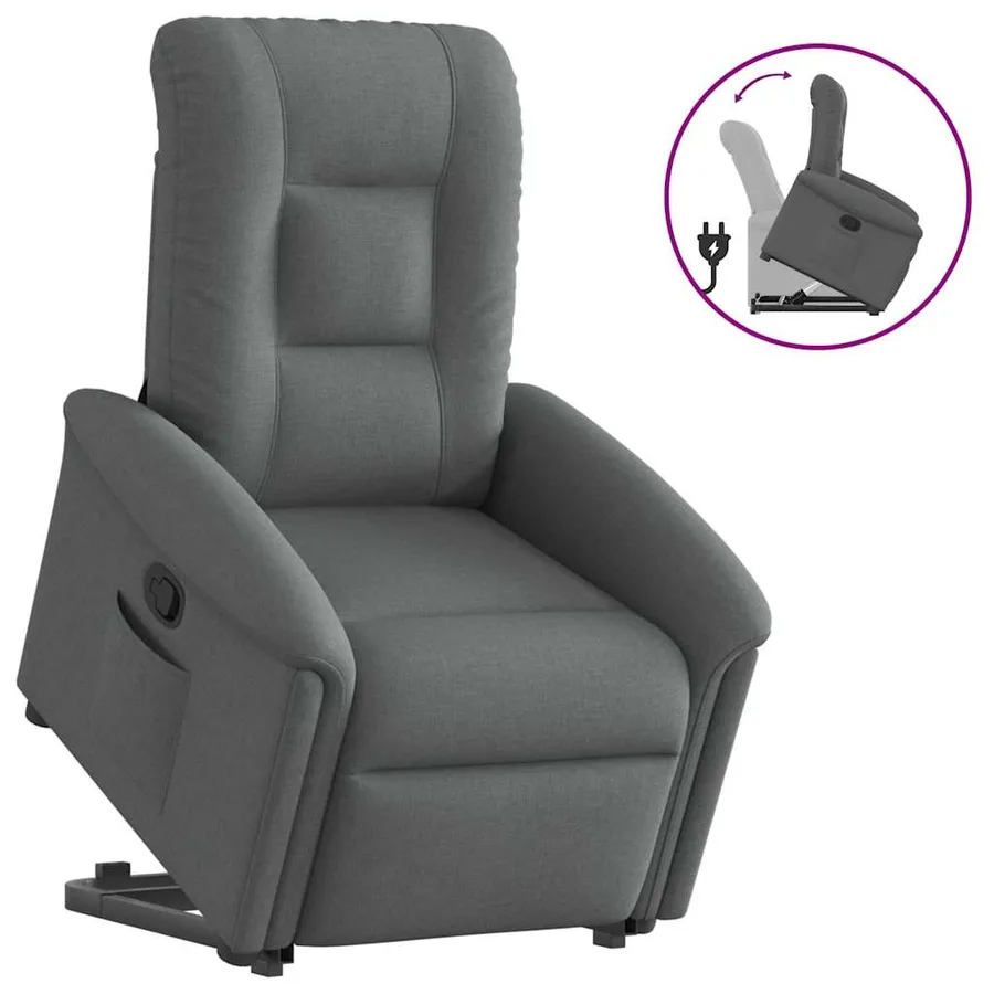 Fauteuil inclinable Gris foncé Tissu - 9