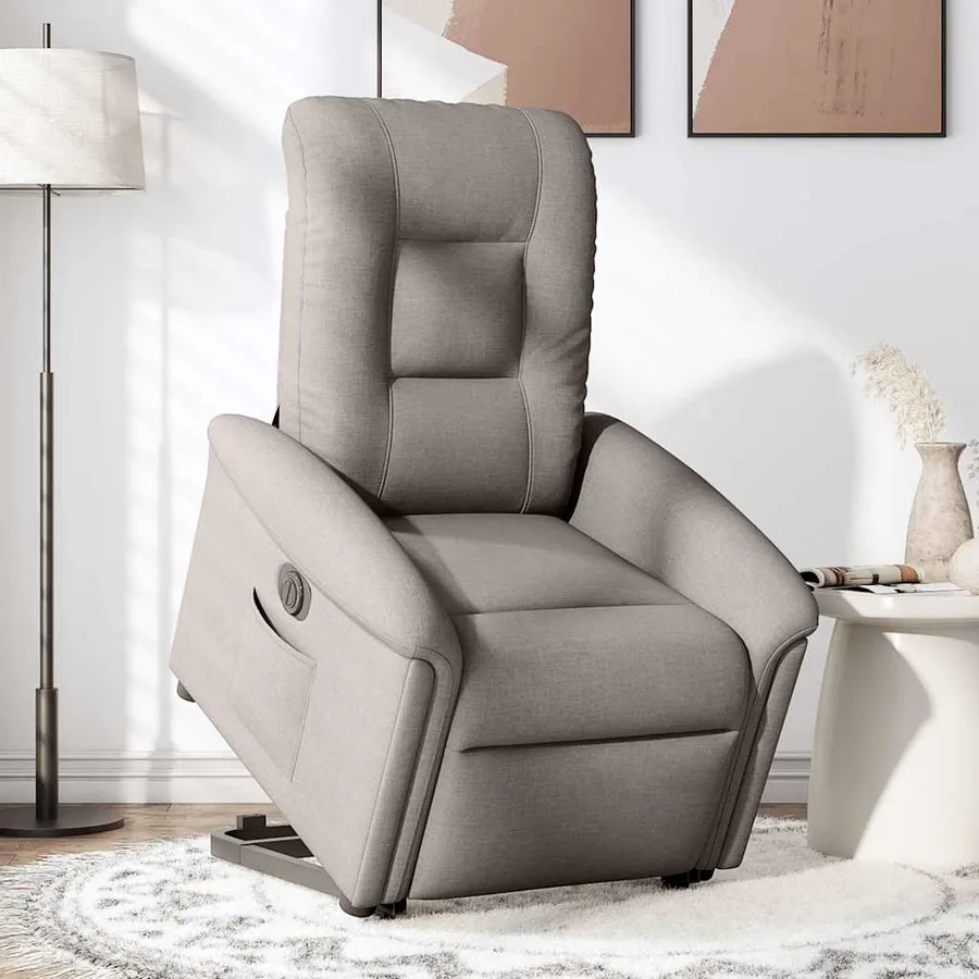 Fauteuil inclinable électrique taupe tissu - 3