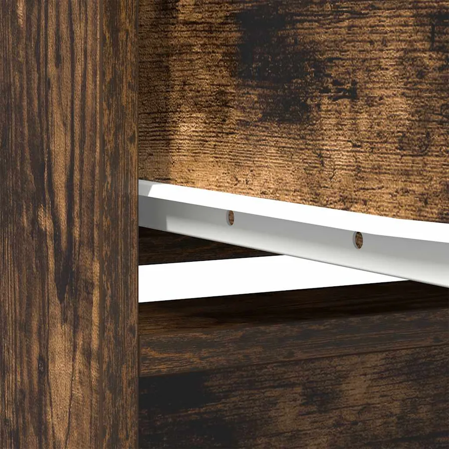 Buffet haut chêne fumé 29,5x34x119,5 cm bois d'ingénierie - 11