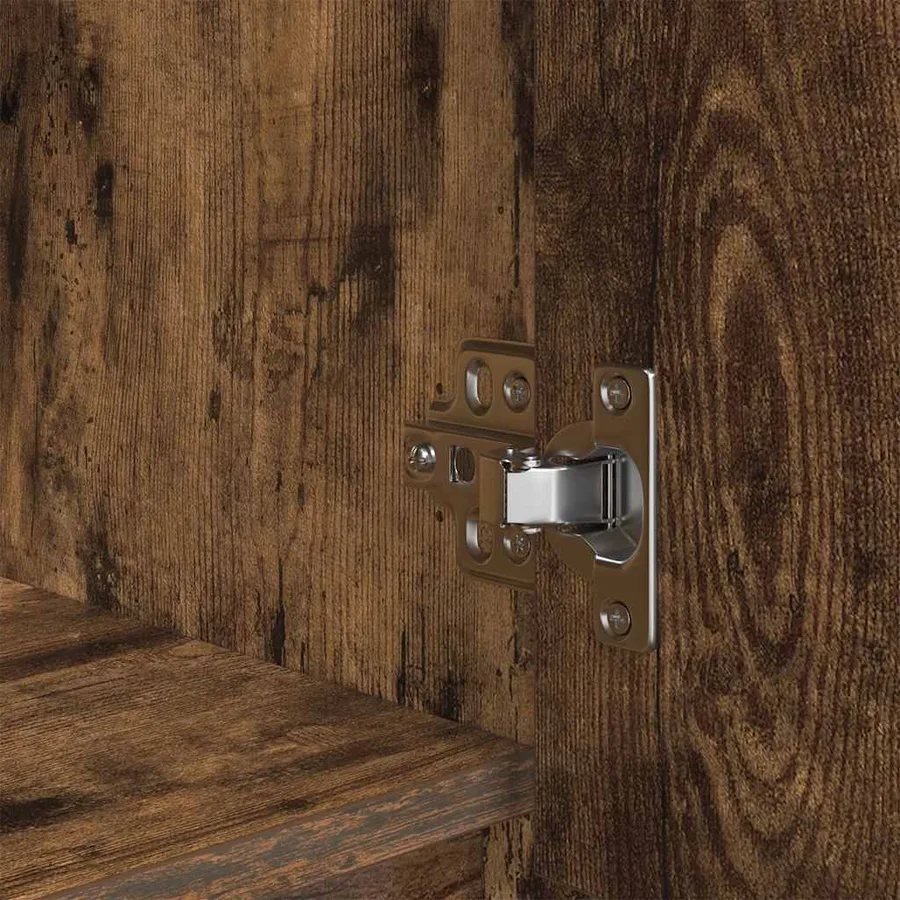 Buffet haut chêne fumé 29,5x34x119,5 cm bois d'ingénierie - 12
