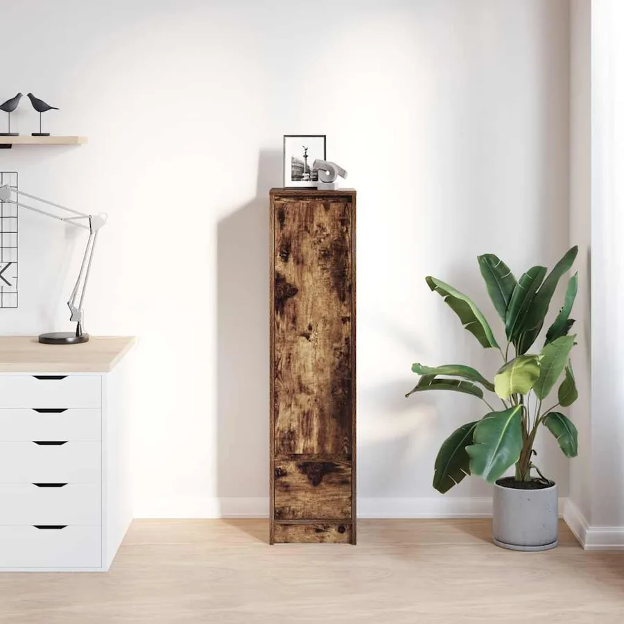 Buffet haut chêne fumé 29,5x34x119,5 cm bois d'ingénierie - 3