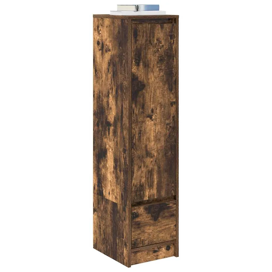 Buffet haut chêne fumé 29,5x34x119,5 cm bois d'ingénierie - 4