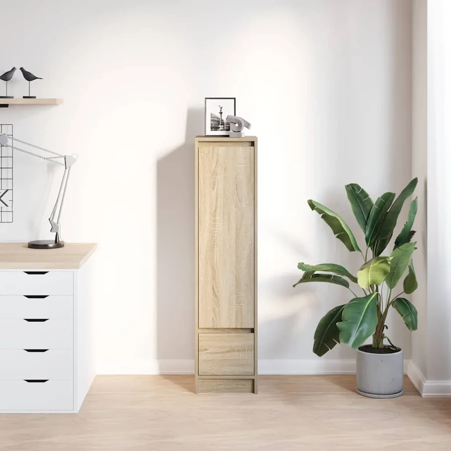 Buffet haut chêne sonoma 29,5x34x119,5 cm bois d'ingénierie - 3