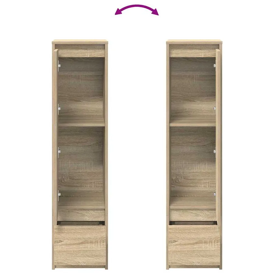 Buffet haut chêne sonoma 29,5x34x119,5 cm bois d'ingénierie - 9