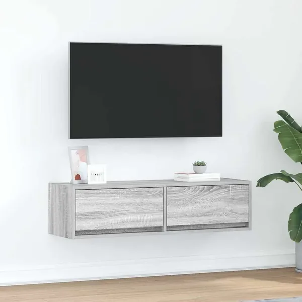 Meuble TV Sonoma gris 100 x 31 x 25,5 cm Bois d'ingénierie