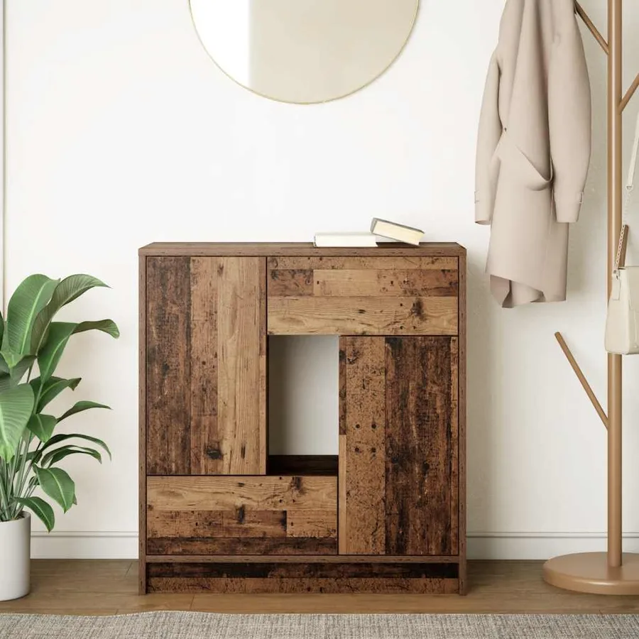 Buffet avec tiroirs et portes vieux bois 70,5x34x74,5 cm - 3