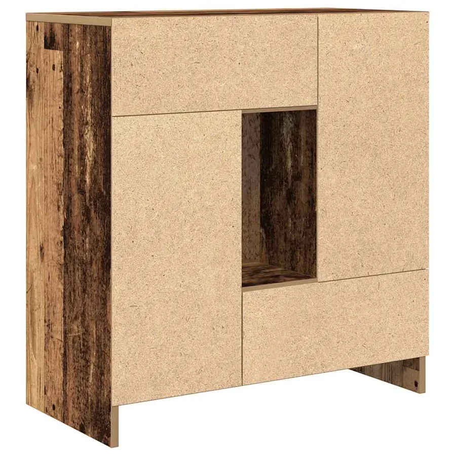 Buffet avec tiroirs et portes vieux bois 70,5x34x74,5 cm - 8