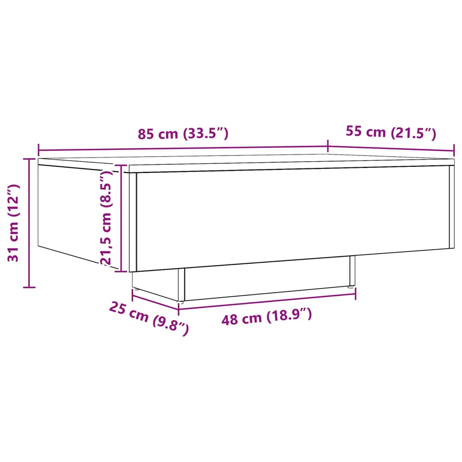 Table basse Chêne noir 85 x 55 x 31 cm - 9
