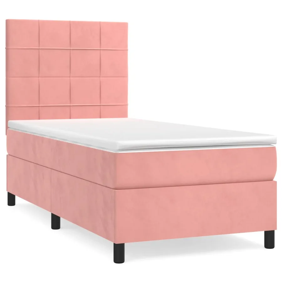 Sommier à lattes de lit et matelas Rose 80x200 cm Velours - 2