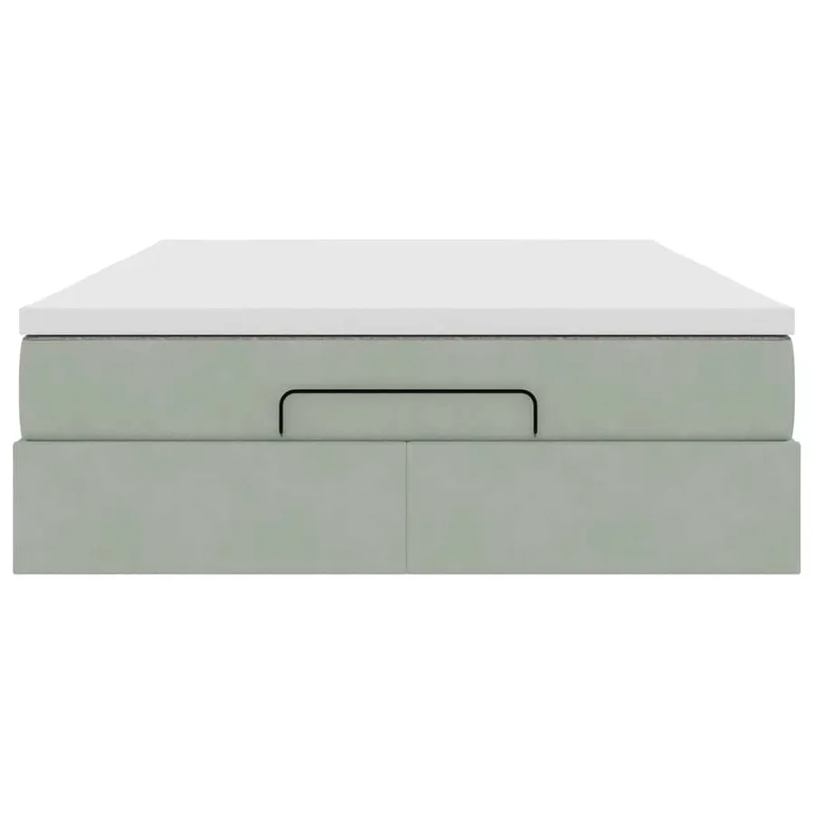 Cadre de lit ottoman avec matelas gris clair 140x200 cm velours - 7