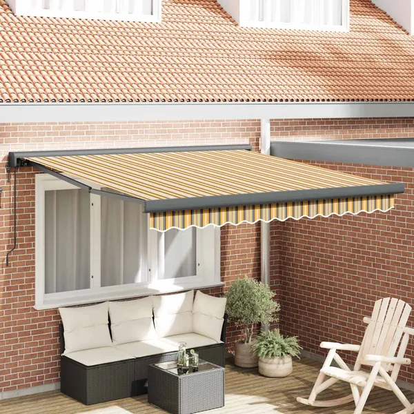 Auvent rétractable Multicolore 350 x 250 x 165 cm