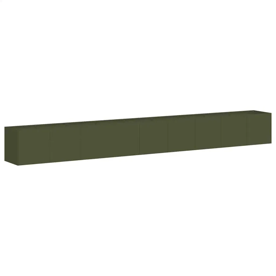 Jardinière vert olive 360x40x40 cm acier laminé à froid - 2