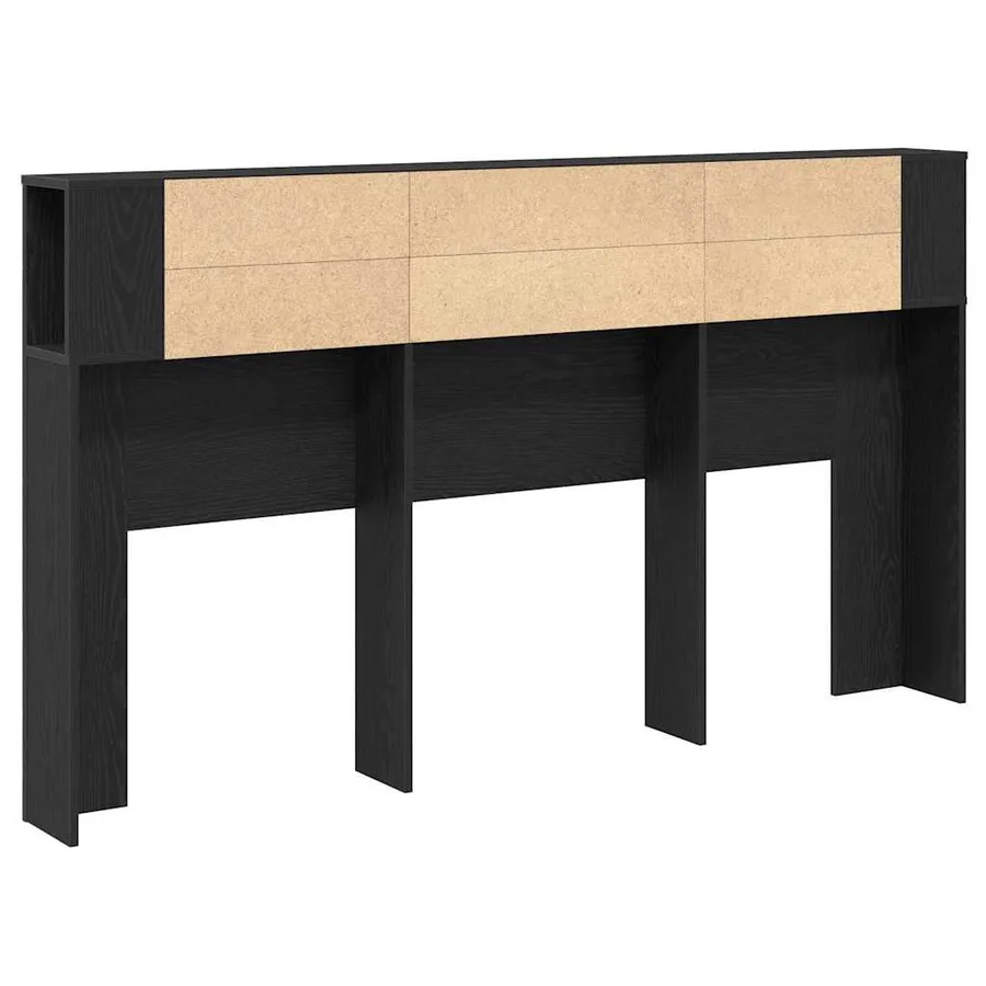 Cabinet de Tête de Lit Chêne noir 180 x 18,5 x 102,5 cm - 5