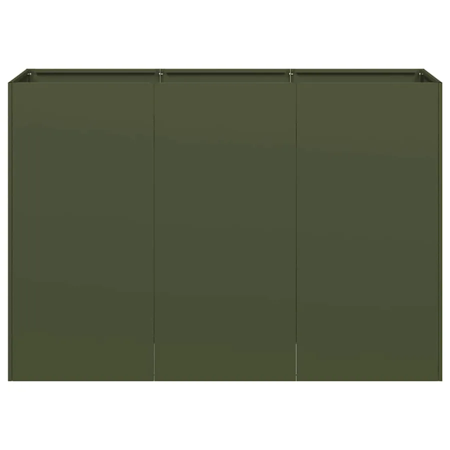 Jardinière vert olive 120x40x80 cm acier laminé à froid - 4