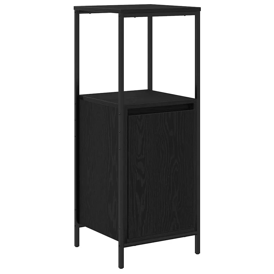 Meuble de salle de bain avec étagères chêne noir 36x35x95 cm - 2