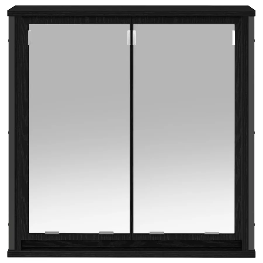 Armoire murale de salle de bain miroir chêne noir 60x21x60 cm - 5