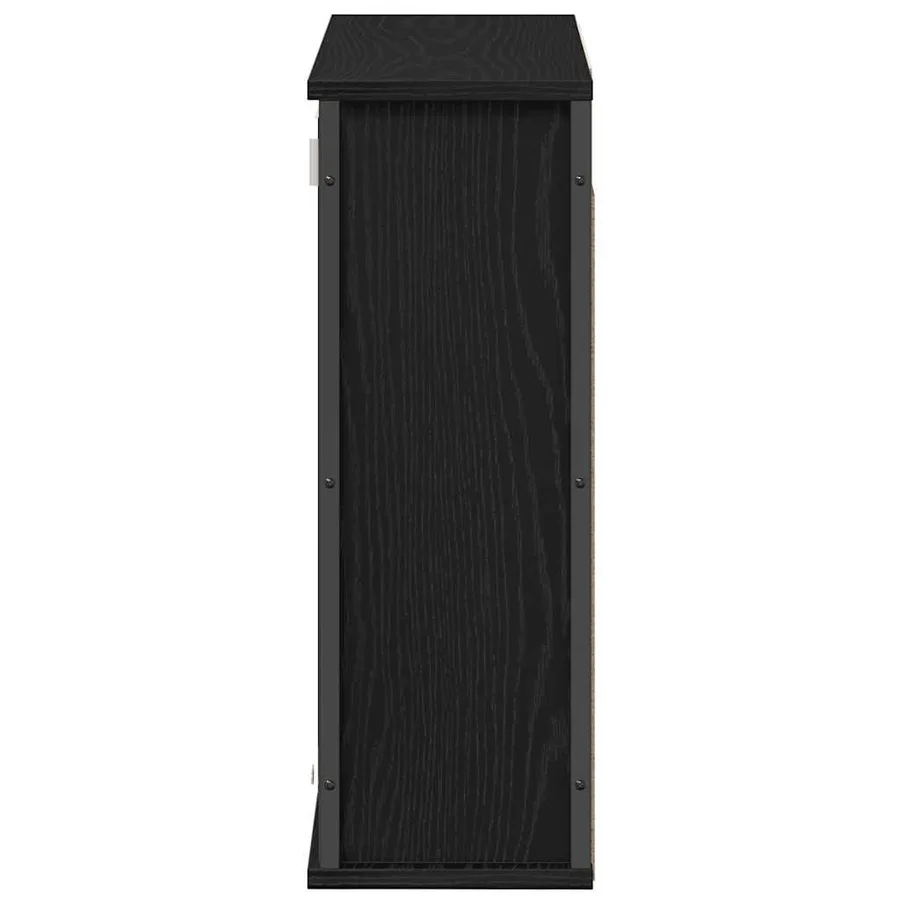 Armoire murale de salle de bain miroir chêne noir 60x21x60 cm - 6