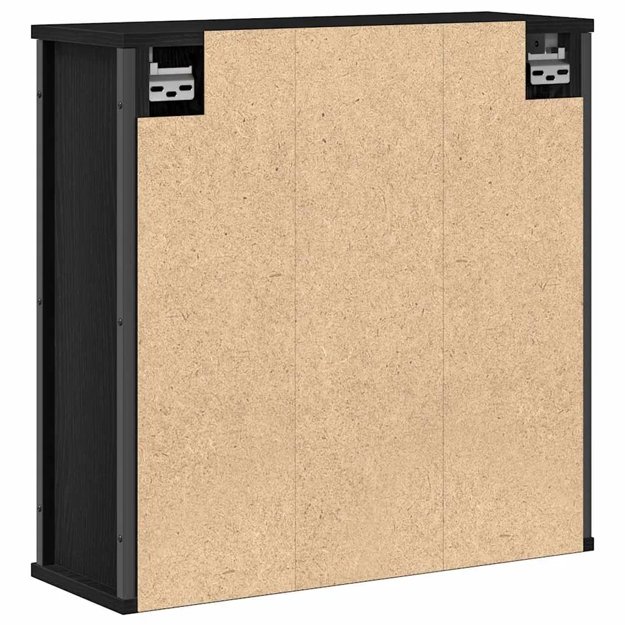 Armoire murale de salle de bain miroir chêne noir 60x21x60 cm - 7