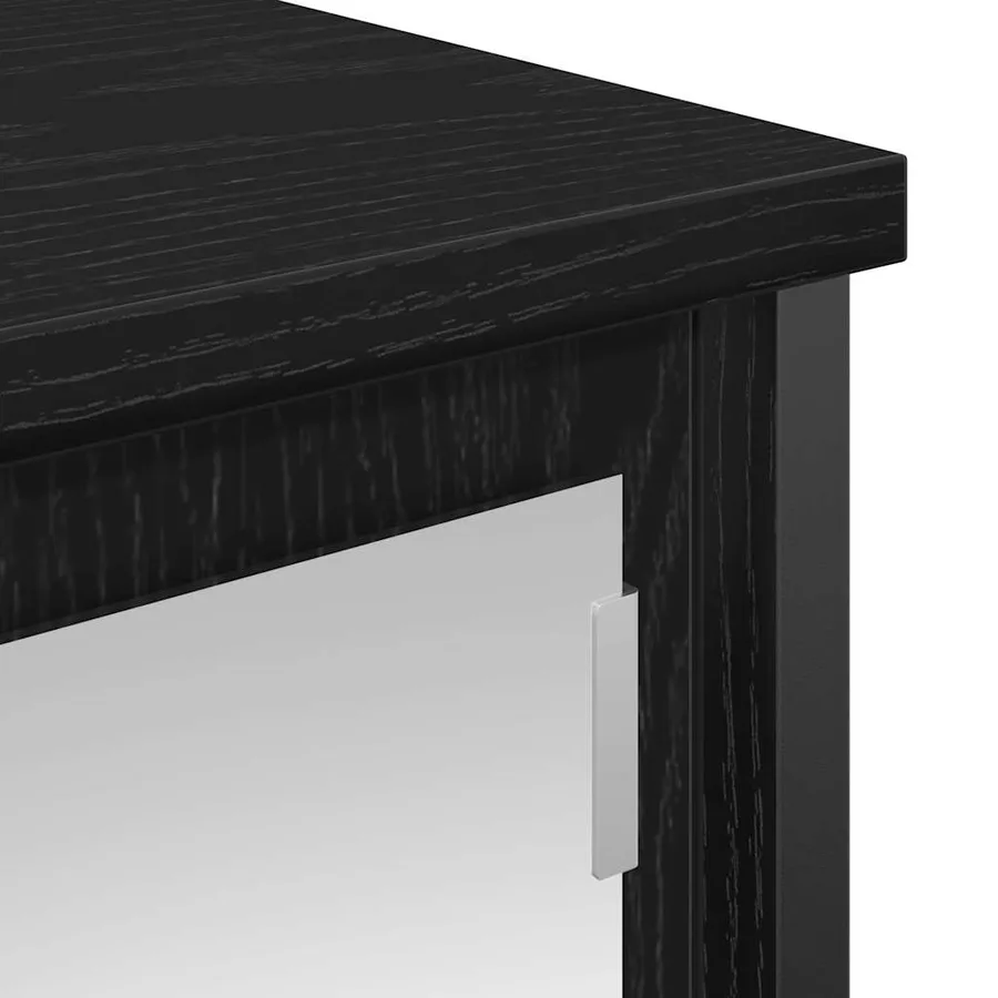 Armoire murale de salle de bain miroir chêne noir 60x21x60 cm - 9