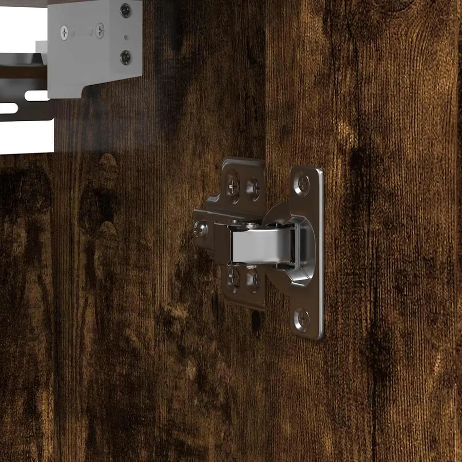 Armoire murale de salle de bain miroir chêne fumé 50x21x60 cm - 13