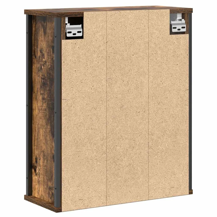 Armoire murale de salle de bain miroir chêne fumé 50x21x60 cm - 8