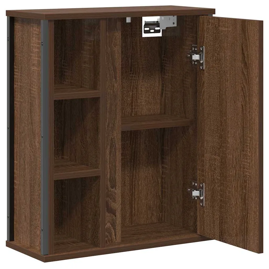 Armoire murale de salle de bain miroir chêne marron 50x21x60 cm - 5