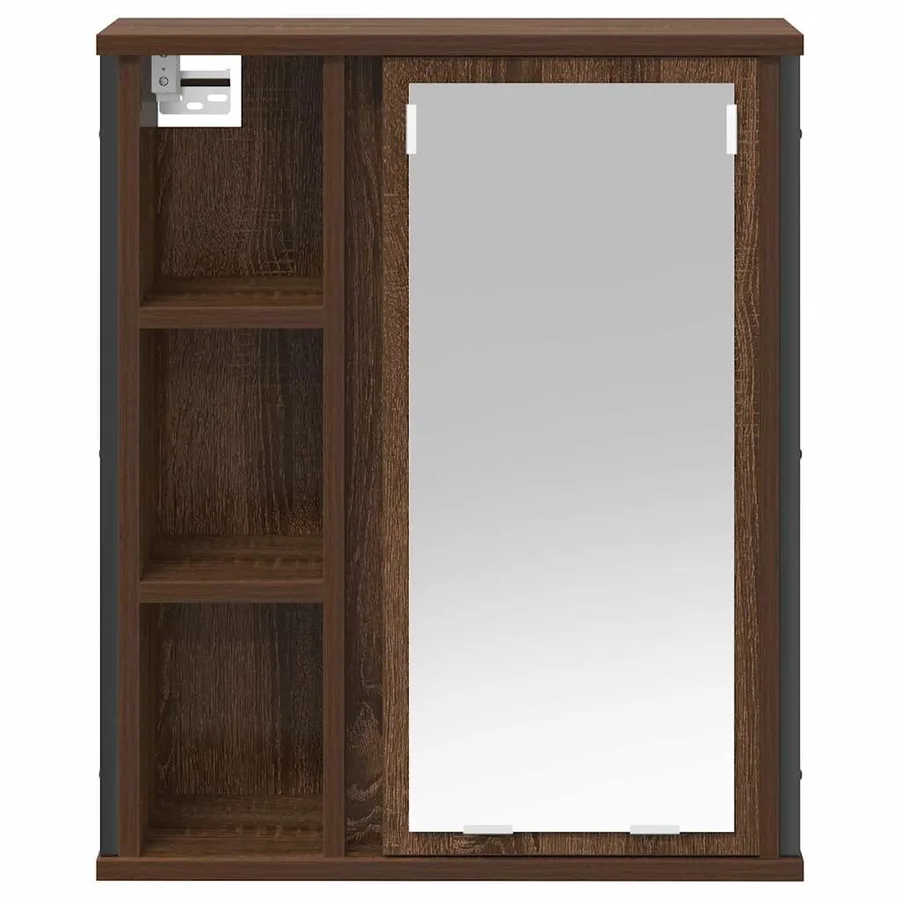 Armoire murale de salle de bain miroir chêne marron 50x21x60 cm - 6