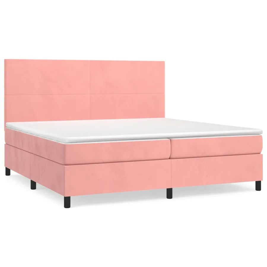 Sommier à lattes de lit avec matelas Rose 200x200 cm Velours - 2