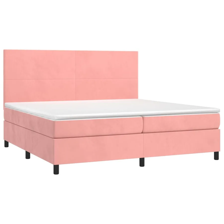 Sommier à lattes de lit avec matelas Rose 200x200 cm Velours - 3