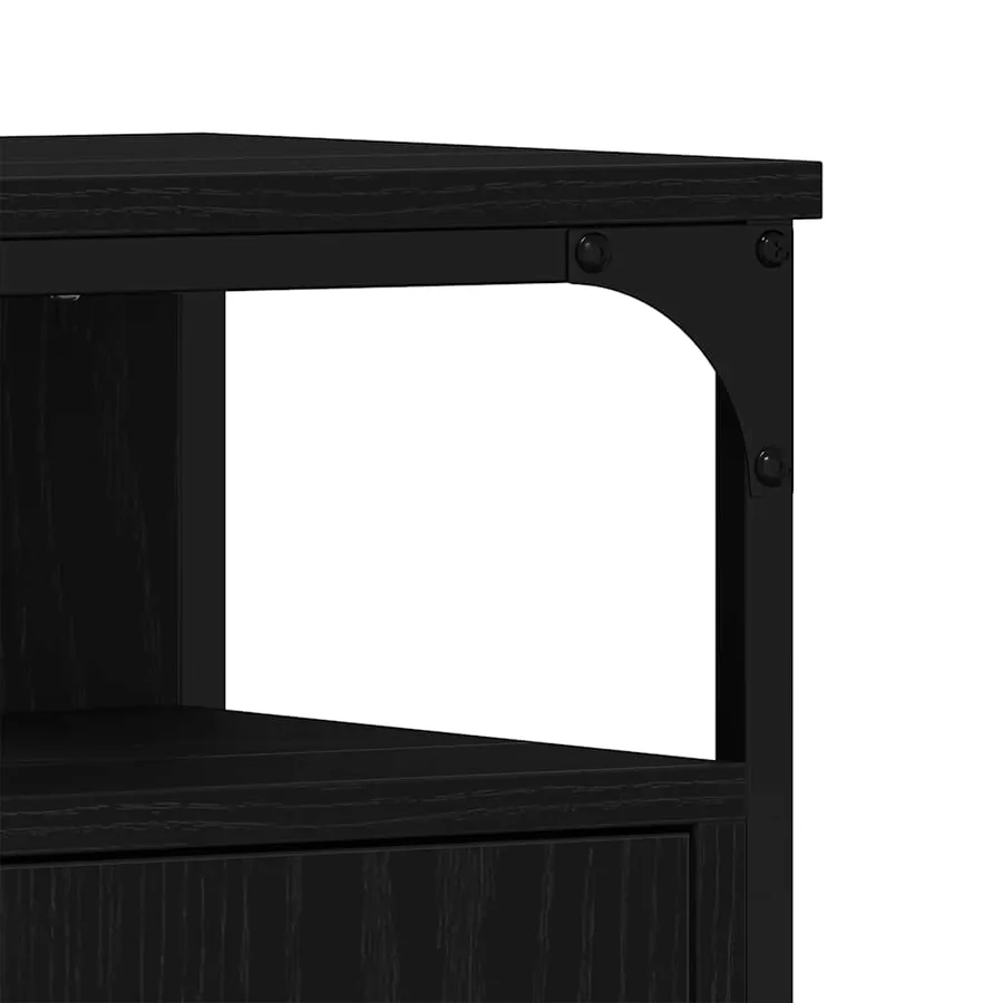 Armoire lavabo de salle de bain chêne noir 60x30x60 cm - 10