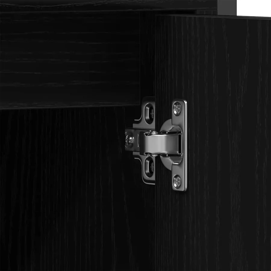 Armoire lavabo de salle de bain chêne noir 60x30x60 cm - 11