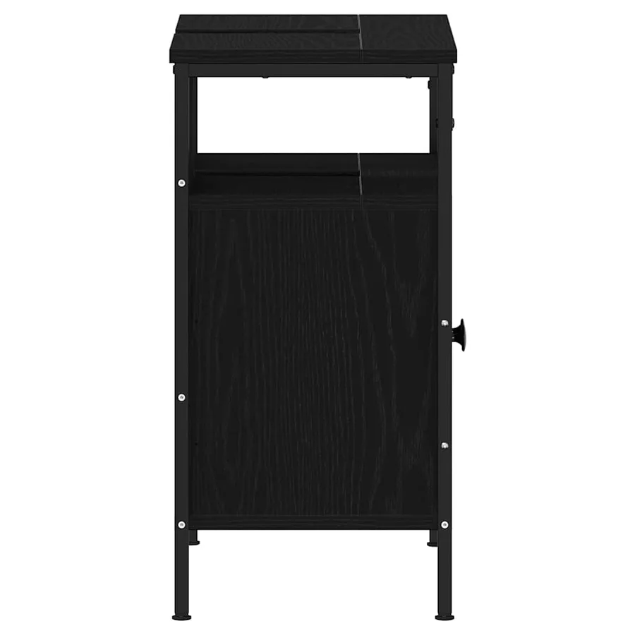 Armoire lavabo de salle de bain chêne noir 60x30x60 cm - 7