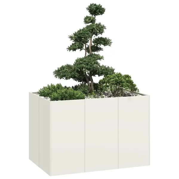 Jardinière blanc 120x80x80 cm acier