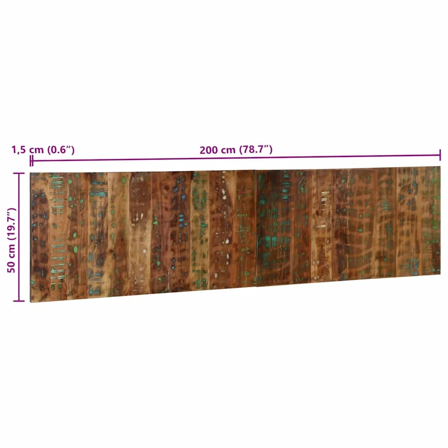 Tête de lit multicolore 200 cm bois massif récupération - 11