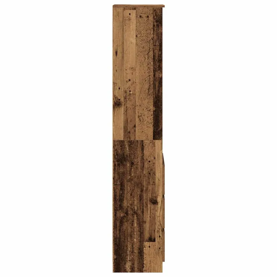 Buffet haut 37,5x35x180 cm vieux bois bois d'ingénierie - 7