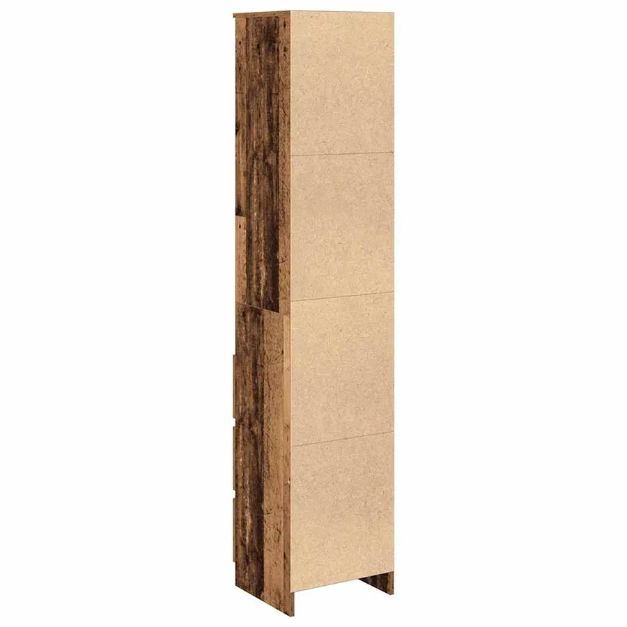 Buffet haut 37,5x35x180 cm vieux bois bois d'ingénierie - 8