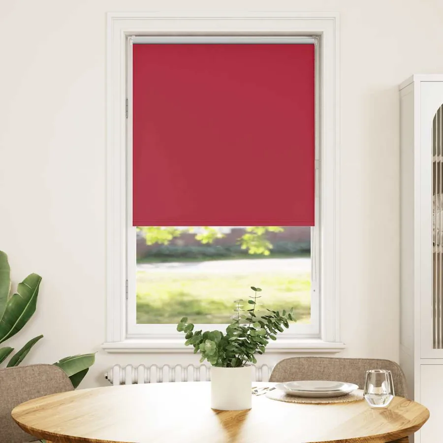 Store enrouleur occultant rouge largeur du tissu 75,7 cm