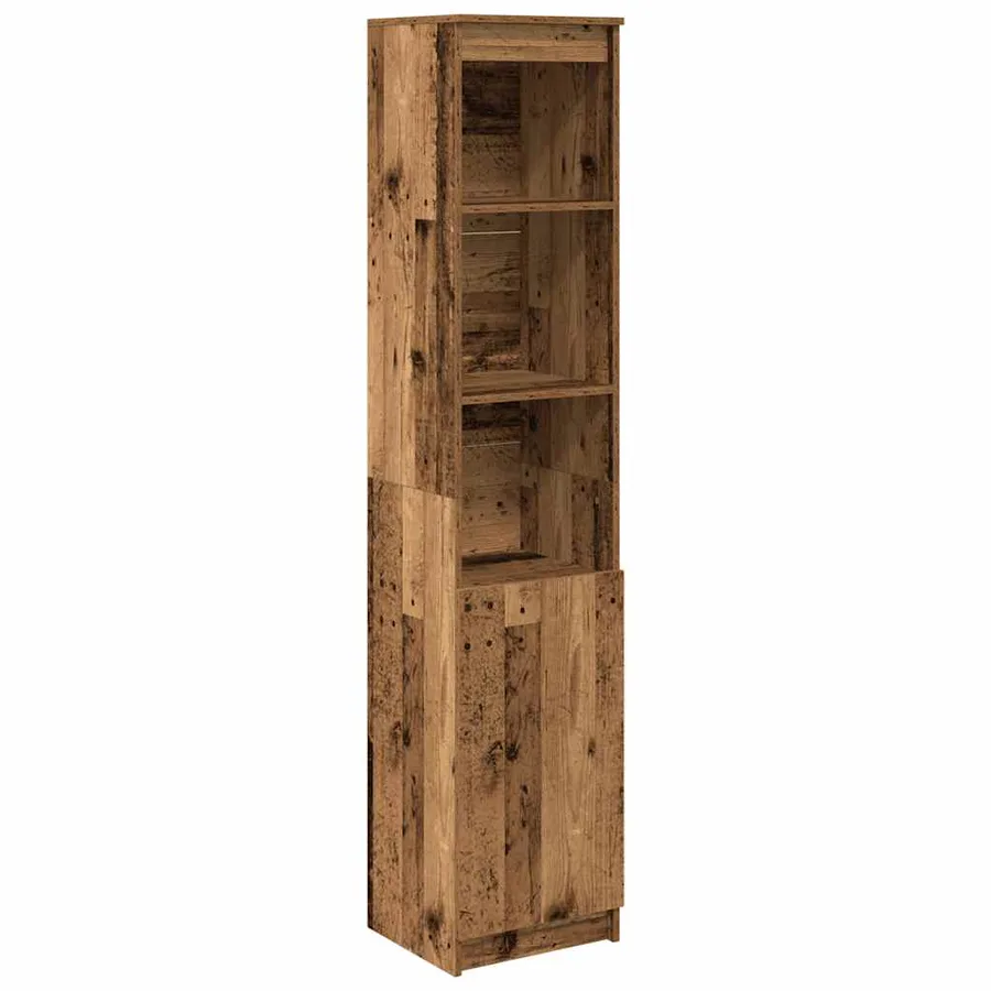 Buffet haut 37,5x35x180 cm vieux bois bois d'ingénierie - 2