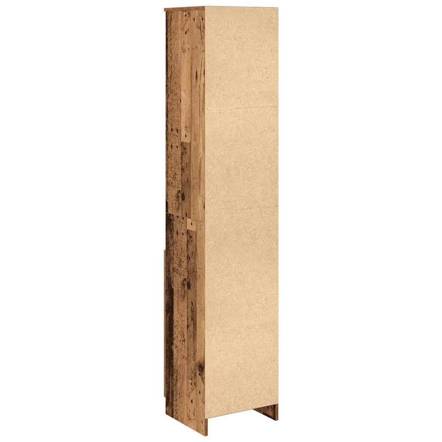 Buffet haut 37,5x35x180 cm vieux bois bois d'ingénierie - 7