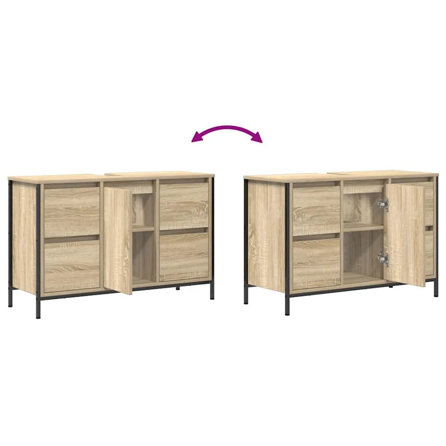 Meuble sous-vasque avec tiroirs chêne sonoma 90x34,5x60 cm - 10
