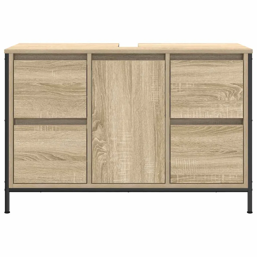 Meuble sous-vasque avec tiroirs chêne sonoma 90x34,5x60 cm - 6
