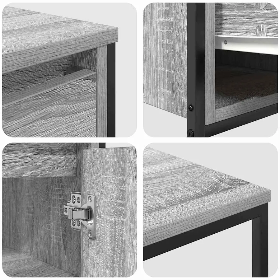 Ensemble de mobilier de salle de bain 2 pcs Gris sonoma et Noir - 7