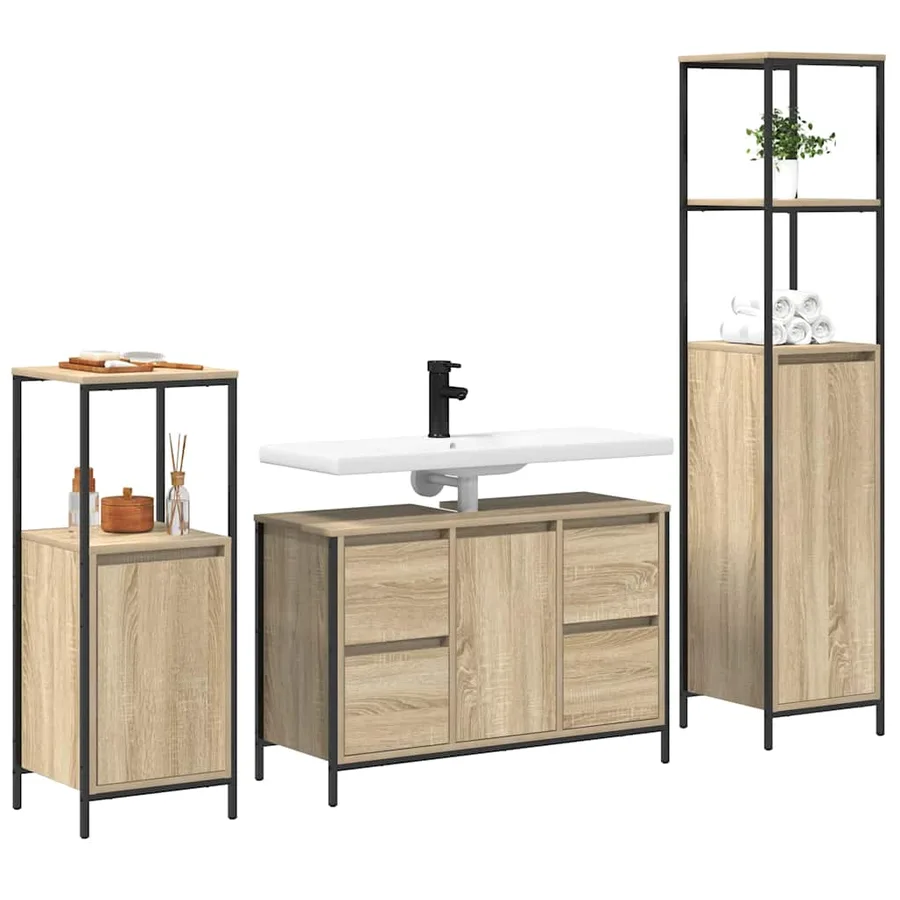 Ensemble de mobilier de salle de bain avec tiroir 3 pcs - 3