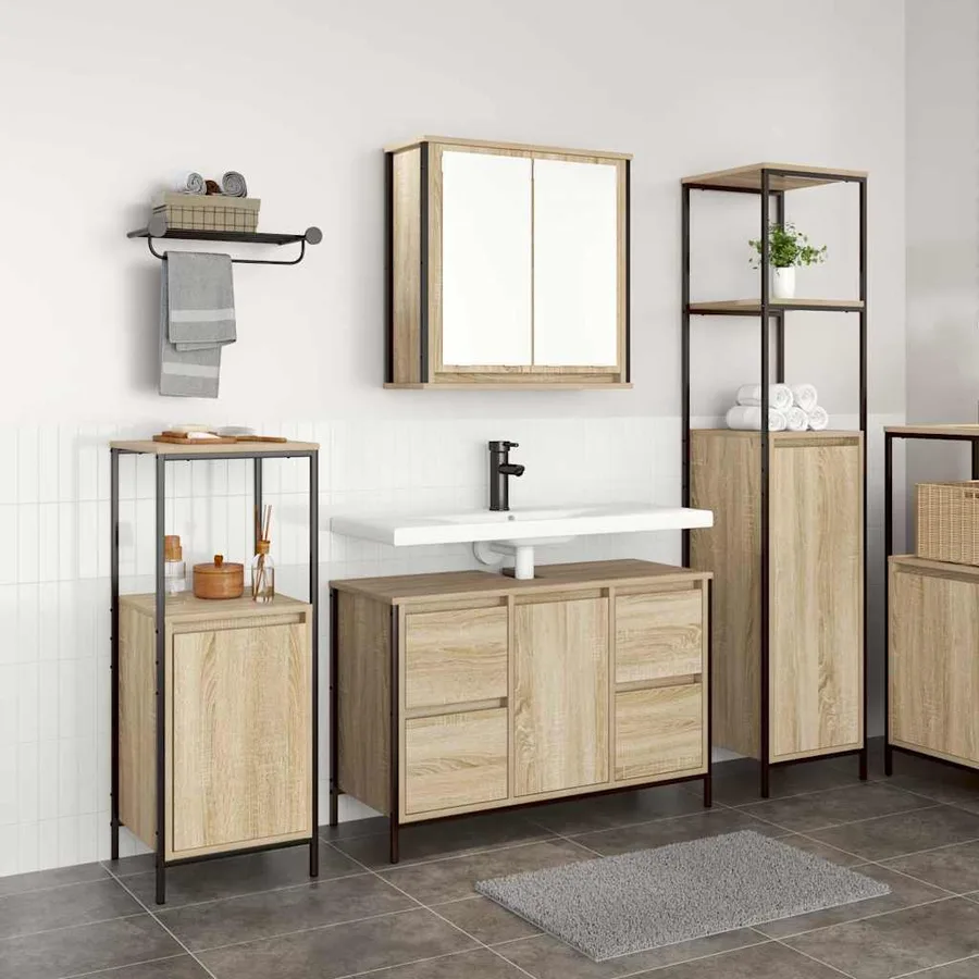 Ensemble de mobilier de salle de bain avec tiroir 3 pcs - 4