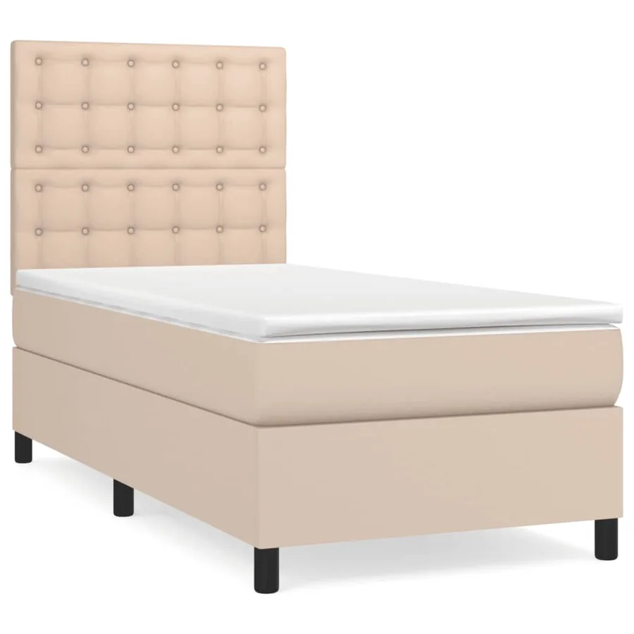 Sommier à lattes de lit avec matelas Cappuccino 100x200 cm - 2