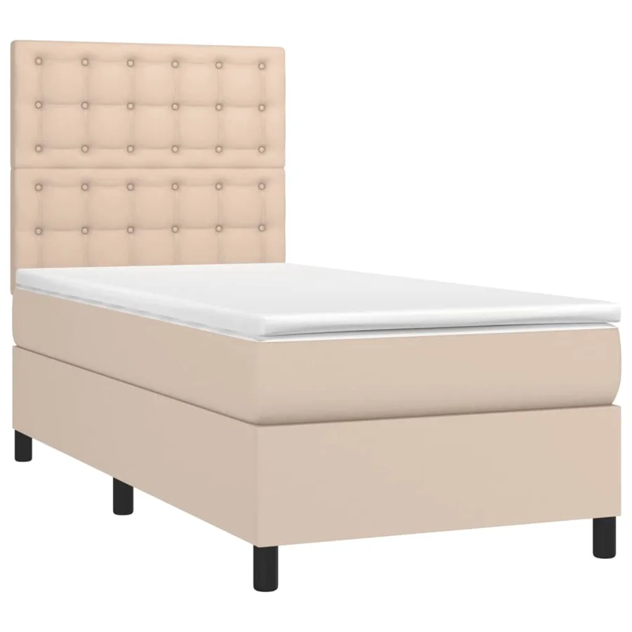 Sommier à lattes de lit avec matelas Cappuccino 100x200 cm - 3